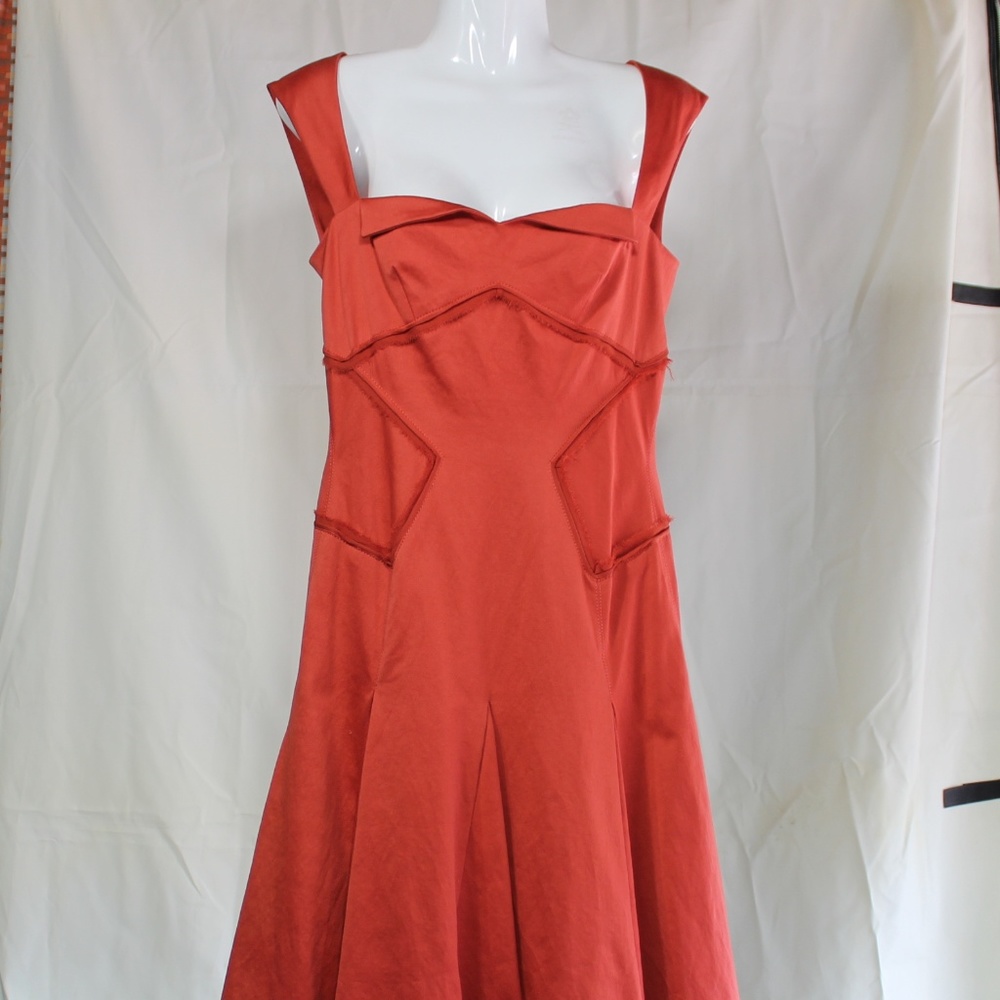 Zac Posen SS13 A Line Satin Cotton Cocktail Gown